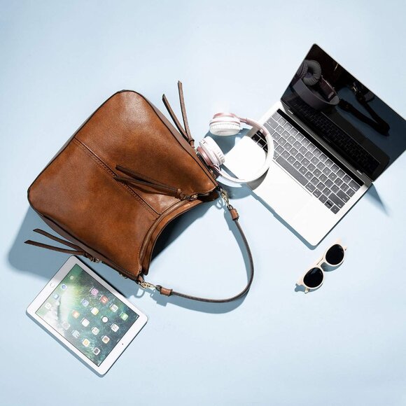 Hobo Crossbody Bags for Women Designer Faux Leather Hobo Handbags Retro Large Si - Picture 9 of 9